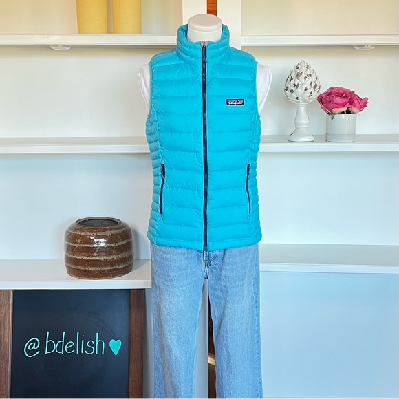 Patagonia Women’s Down Sweater Vest Puffer Packable in Howling Turquoise Small - Picture 4 of 7
